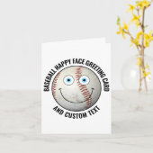 10個セット カスタム野球 ブルーアイズ ハッピー顔 グリーティング カード (黄色い花)