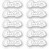 10個セット |小エレガントさなスクリプト名 シール (正面)