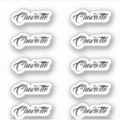 10個セット |小エレガントさなスクリプト名 シール (正面)