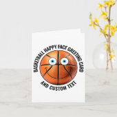 10個 カスタム バスケットボール ブルーアイズ ハッピー フェース グリーティング カード (黄色い花)
