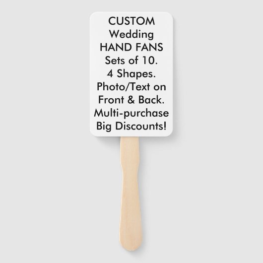 10倍カスタムのパーソナライズされた結婚手のファンの好意 ハンドファン (裏面)