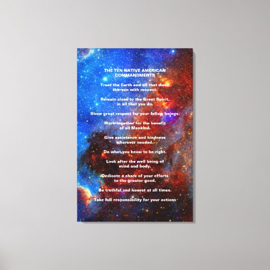 10先住民アメリカのインドの戒め キャンバスプリント (正面)