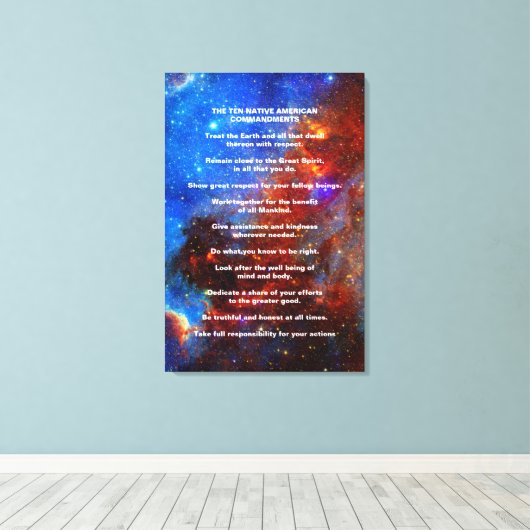 10先住民アメリカのインドの戒め キャンバスプリント (インサイチュ (ウッドフロア))