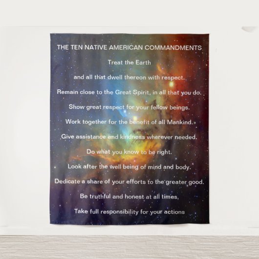 10先住民アメリカのインドの戒め タペストリー (正面)