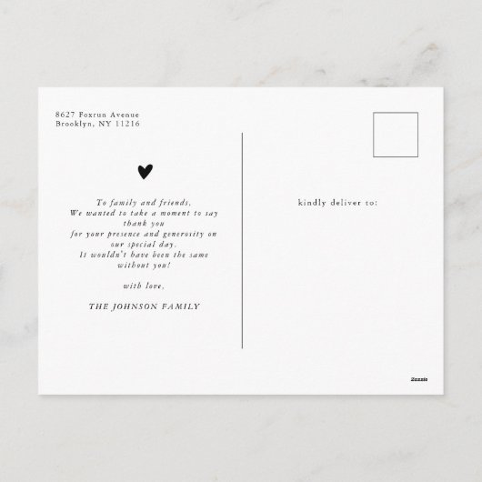 10写真エレガントコラージュ赤ちゃんシャワーありがとう シーズンポストカード (裏面)