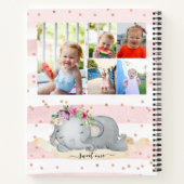 10写真コラージュ恋しく思オネダーフルベビーゾウ ノートブック (裏面)
