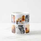 10写真テンプレートグリッド丸めフレームマグ コーヒーマグカップ (中央)