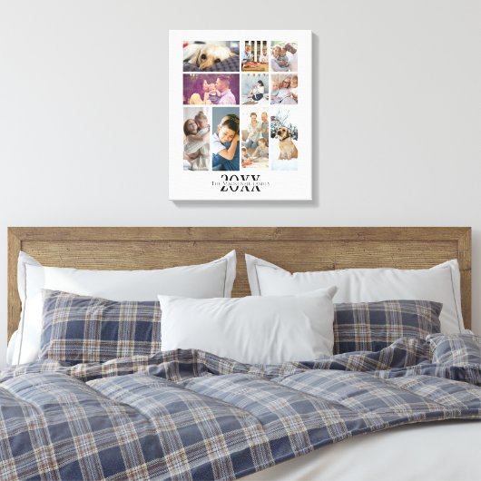 10写真パーソナライズされたと文字ファミリーコラージュ キャンバスプリント (インサイチュ (寝室))