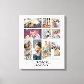 10写真パーソナライズされたと文字ファミリーコラージュ キャンバスプリント (正面)