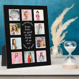 10写真ベビーから大学院ブラック フォトプラーク