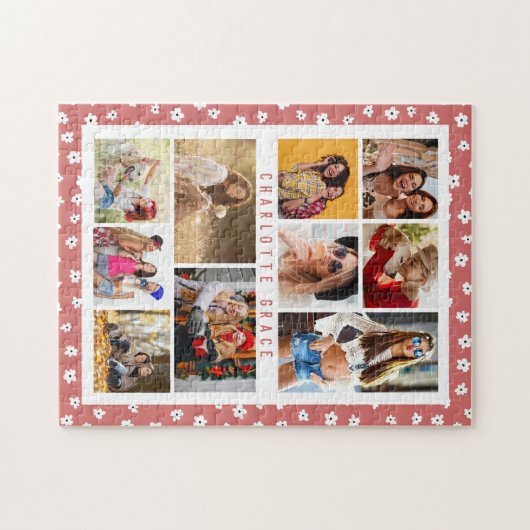 10写真モダンスタイリッシュ可愛いガーリーフローラ名 ジグソーパズル (横)