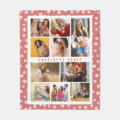 10写真モダンスタイリッシュ可愛いガーリーフローラ名 フリースブランケット (正面)