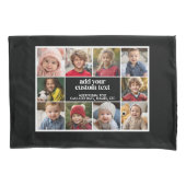 10写真縁どと文字センター – 白黒 枕カバー (正面)