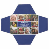 10写真縁どと文字センター – 青い白 サッカーボール (フラット)