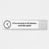 10分おもしろいで戻るオフィスのドア/デスクサイン サインプレート (正面)