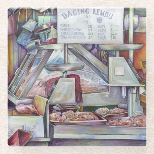 10分で忘れ妻の誕生日 ガラスコースター (正面)