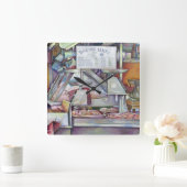 10分で忘れ妻の誕生日 スクエア壁時計 (ホーム)