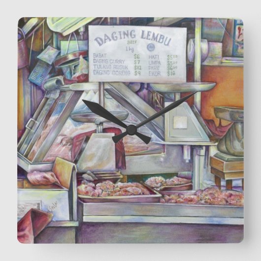 10分で忘れ妻の誕生日 スクエア壁時計 (正面)