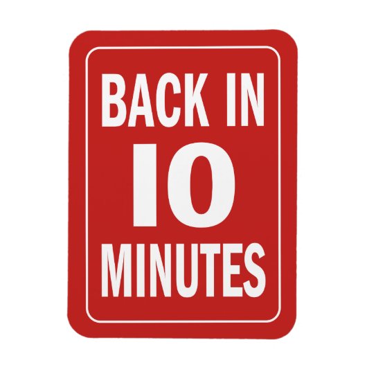 10分で戻る マグネット (縦)