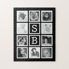 10匹の写真およびイニシャルが付いている大きくカスタムなパズル ジグソーパズル