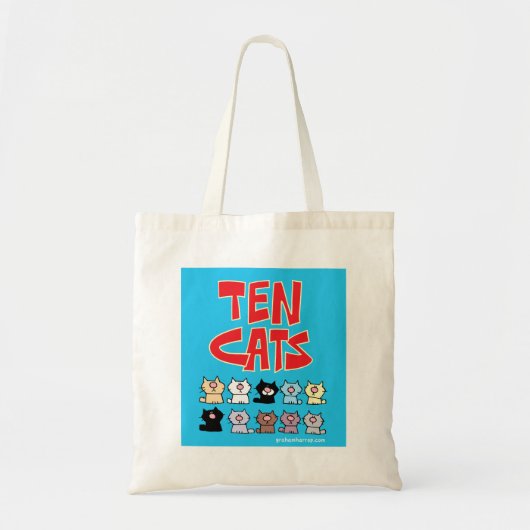 10匹の猫-今一緒にすべて! トートバッグ (正面)