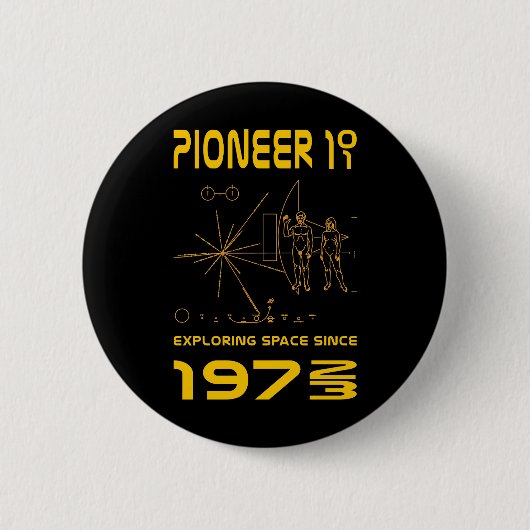 10及び11% pipe%の宇宙を1972年及び1973% pipe%の金ゴールド開拓して下さい 缶バッジ (正面)