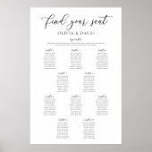 10台のエレガントテーブルで座席表を見つける ポスター (正面)