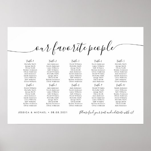 10台のモダン席お気に入りの表 ポスター (正面)