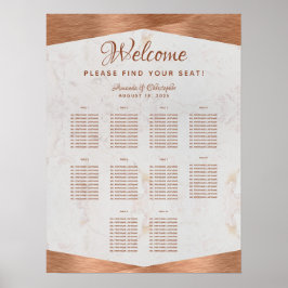 10台の結婚座席図フェイク銅大理石 ポスター