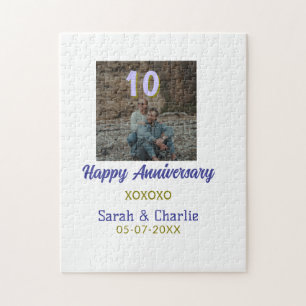 10周年おめでとう パープル ゴールド ジグソーパズル
