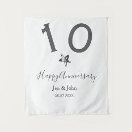 10周年おめでとう 名前 日付 灰色 メタル スター b タペストリー