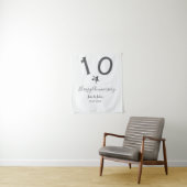 10周年おめでとう 名前 日付 灰色 メタル スター b タペストリー (インサイチュ)