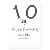 10周年おめでとう 名前 日付 灰色 メタル スター b テーブルナンバー (裏面)