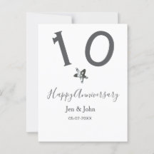 10周年おめでとう 名前 日付 灰色 メタル スター b