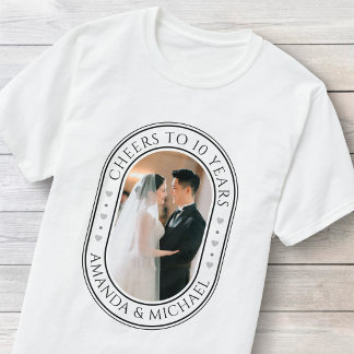 "10周年おめでとう" 結婚記念日フォト Tシャツ