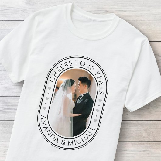 "10周年おめでとう" 結婚記念日フォト Tシャツ