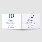 10周年おめでとう 青いグリッター 名前 日付を追加 ゲストブック (全面)