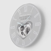 10周年のブリキ結婚の写真カスタムハート ラージ壁時計 (傾斜)