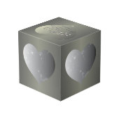 10周年のTin結婚カラーハートフレーム フォトキューブ (裏面アングル)