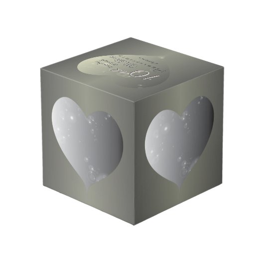 10周年のTin結婚カラーハートフレーム フォトキューブ (裏面アングル)