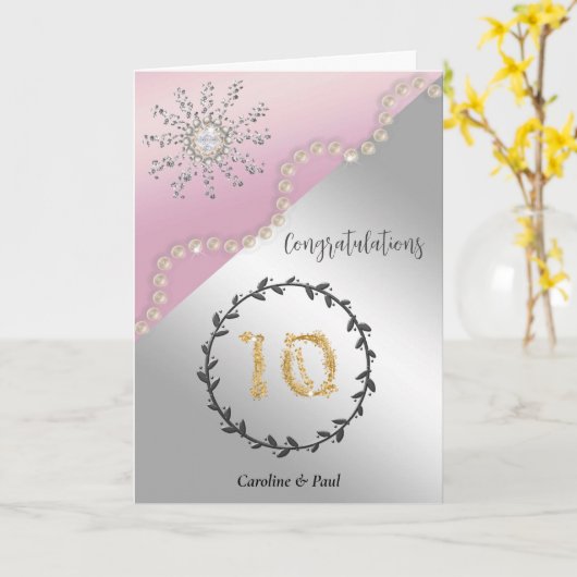 10周年を祝結婚う カード (黄色い花)