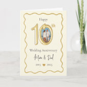 10周年エレガント記念カー結婚ド – ムーム&パパ カード (正面)