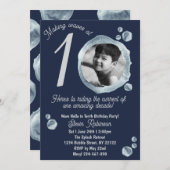 10周年トワイライトブルーバブルバースデーパーティー 招待状 (正面/裏面)