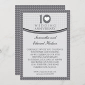 10周年ハートウェディングアニバーサリー招待状 招待状 (正面/裏面)