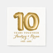 10周年パーソナライズされた スタンダードカクテルナプキン (正面)