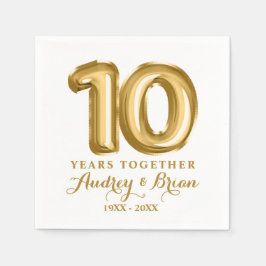 10周年パーソナライズされた スタンダードカクテルナプキン