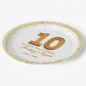 10周年パーソナライズされた ペーパープレート (アングル)