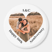 10周年モダンカップル記念ハート マグネット (正面)