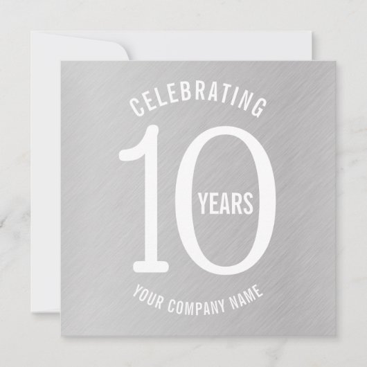 10周年企業のパーティの招待状 セーブザデート (正面)