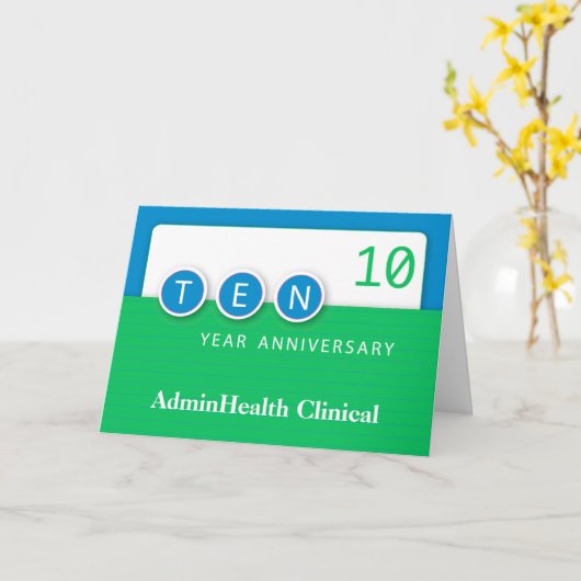 10周年従業員記念日 カード (黄色い花)